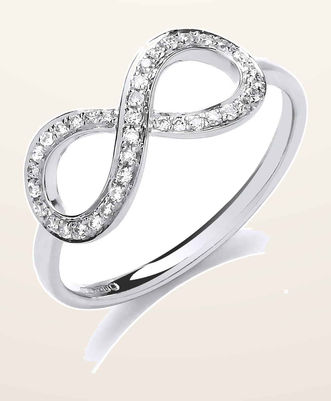 IT_ROLE:detail_crop | 9ct White Gold 0.13ct Infinity Dress Ring