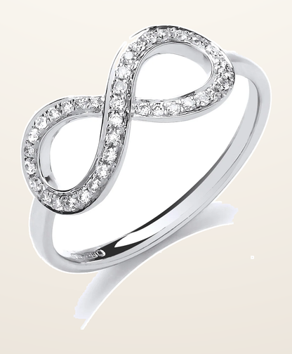 IT_ROLE:detail_crop | 9ct White Gold 0.13ct Infinity Dress Ring