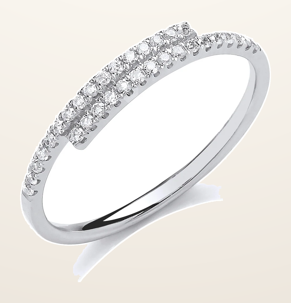 IT_ROLE:detail_crop | 9ct White Gold 0.16ct Crossover Dress Ring