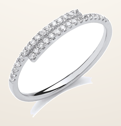 IT_ROLE:detail_crop | 9ct White Gold 0.16ct Crossover Dress Ring