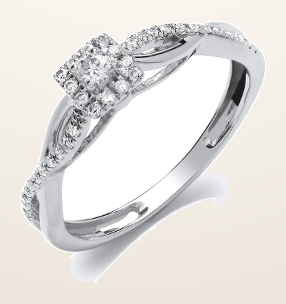 IT_ROLE:detail_crop | 9ct White Gold 0.20ct Diamond Solltaire Style Ring