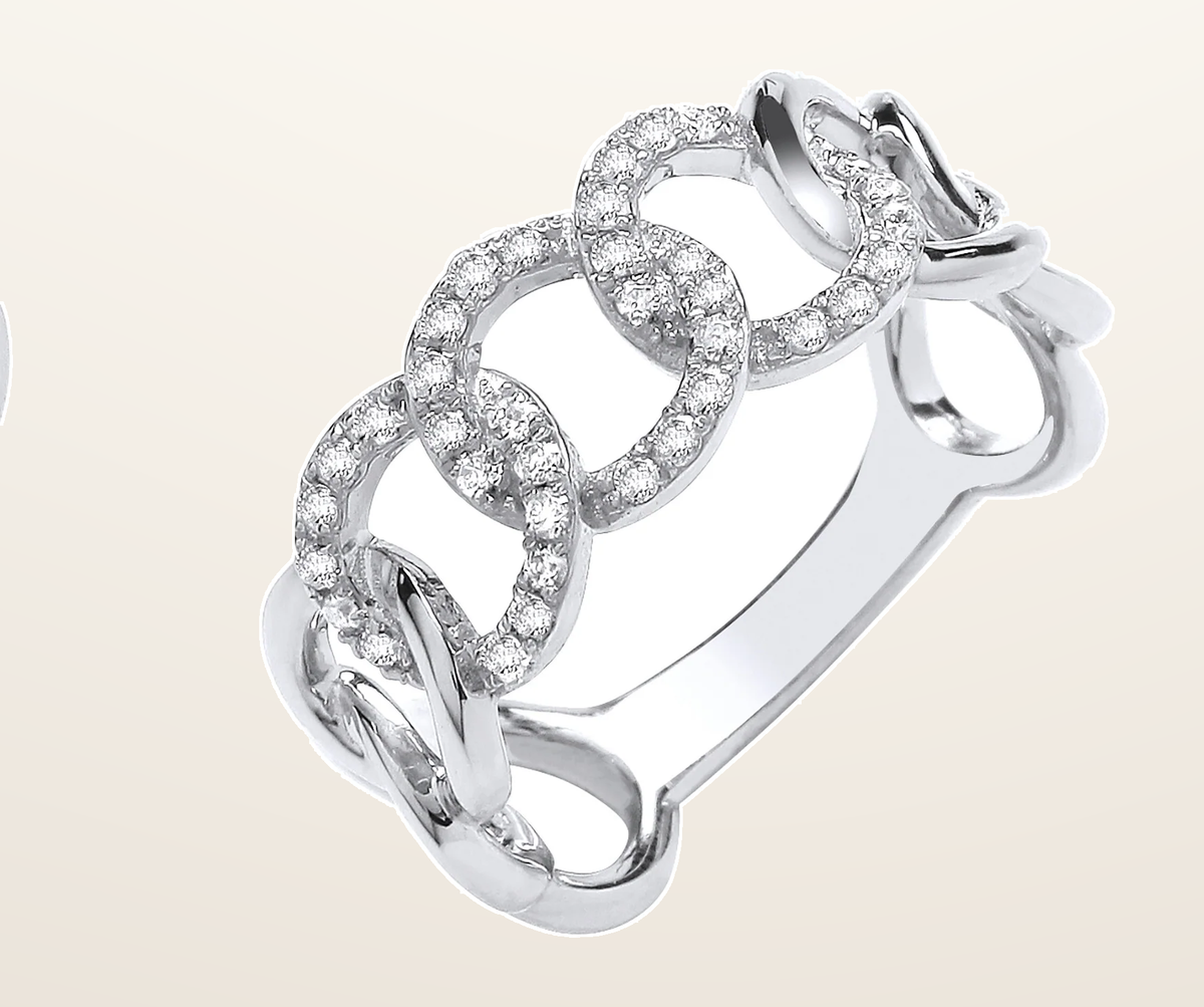 IT_ROLE:detail_crop | 9ct White gold 0.23ct Curb ring