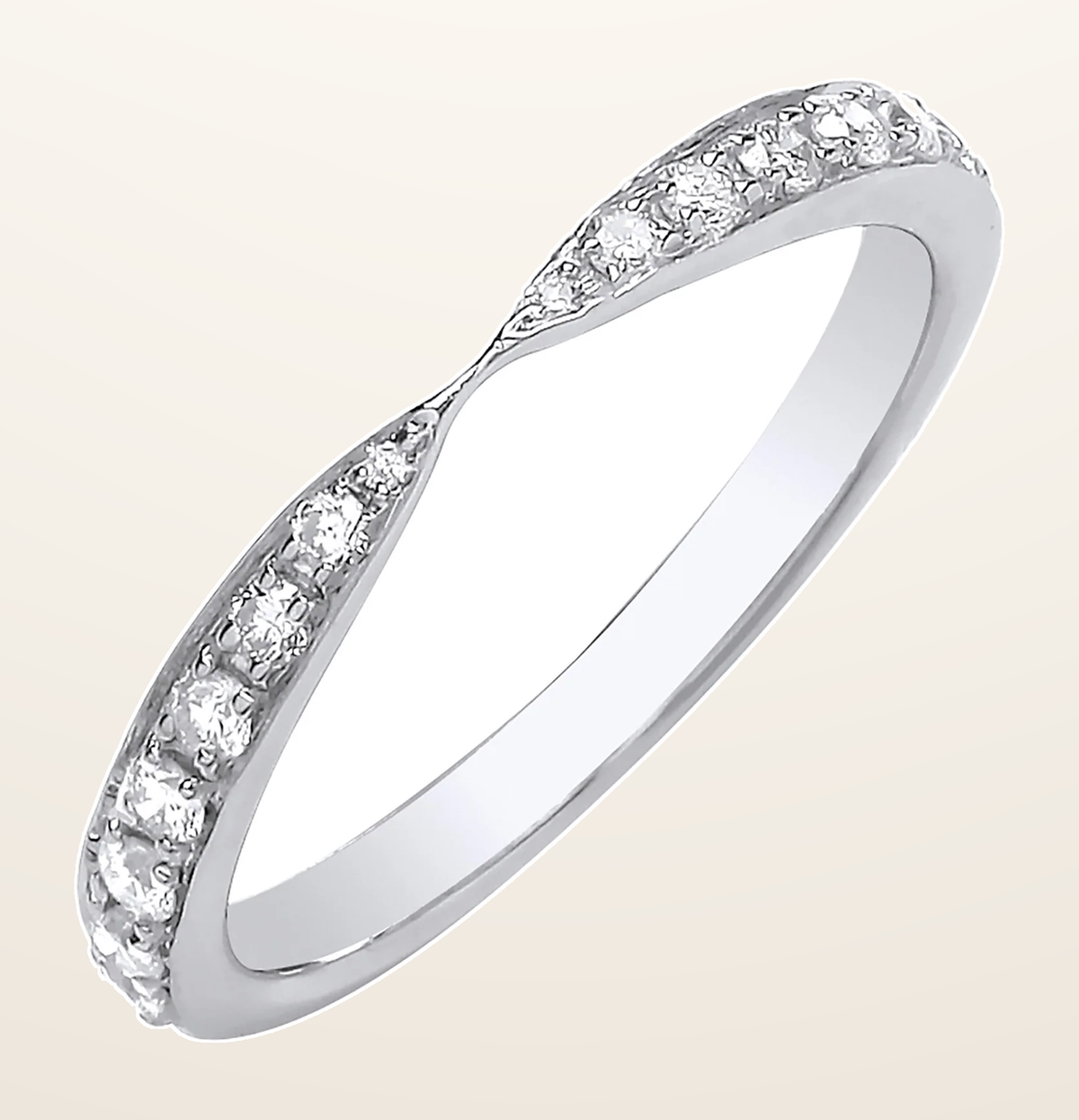 IT_ROLE:detail_crop | 9ct White Gold 0.25ct Diamond Pinched Eternity Ring