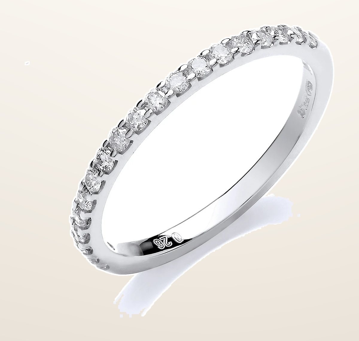 IT_ROLE:detail_crop | 9ct White Gold 0.27ct 50% Set Diamond Half ET Ring
