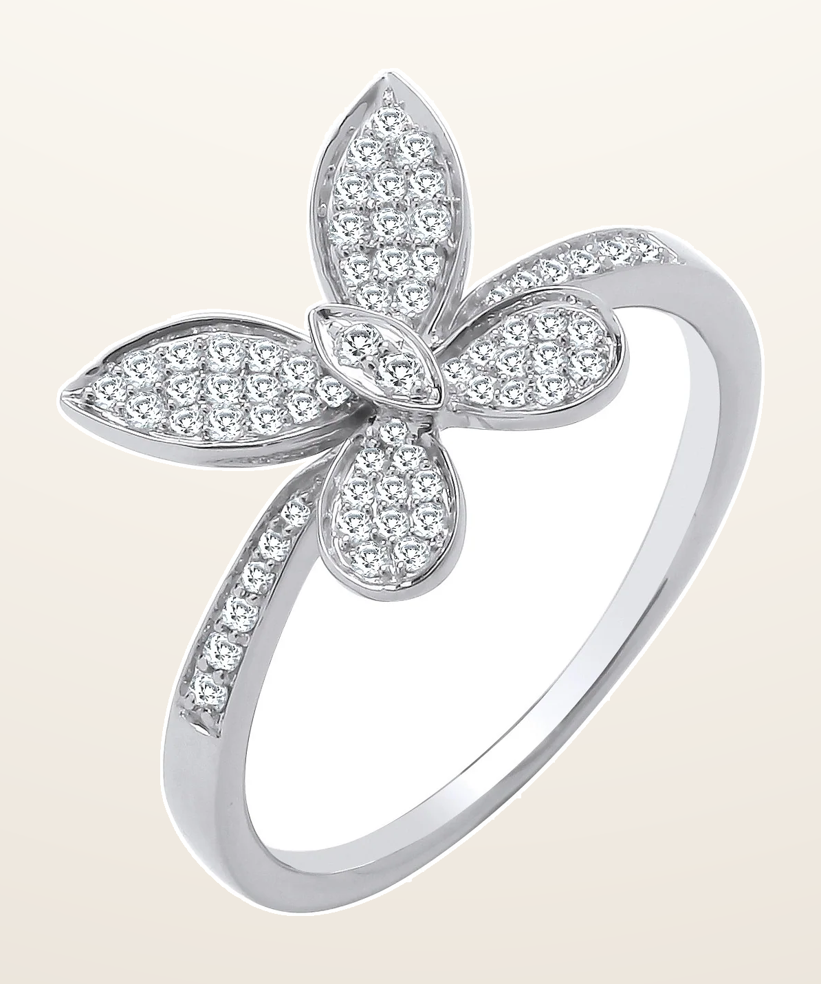 IT_ROLE:detail_crop | 9ct White Gold 0.27ct Butterfly Ring