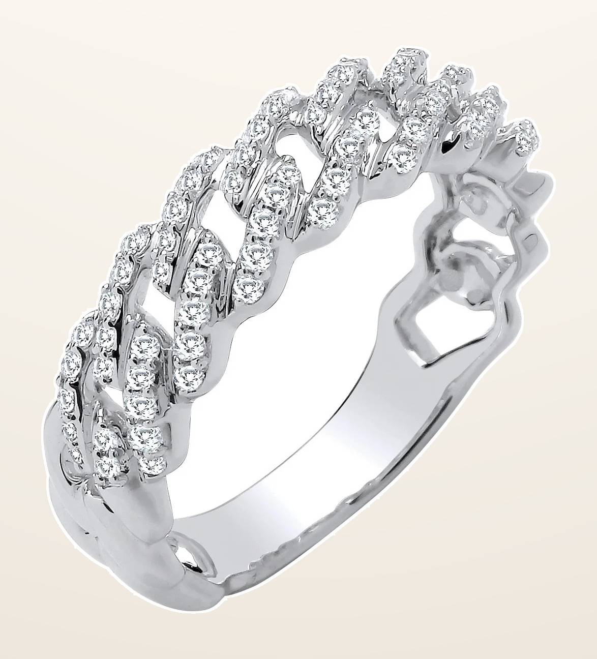 IT_ROLE:detail_crop | 9ct White Gold 0.32ct Half Set Curb Ring