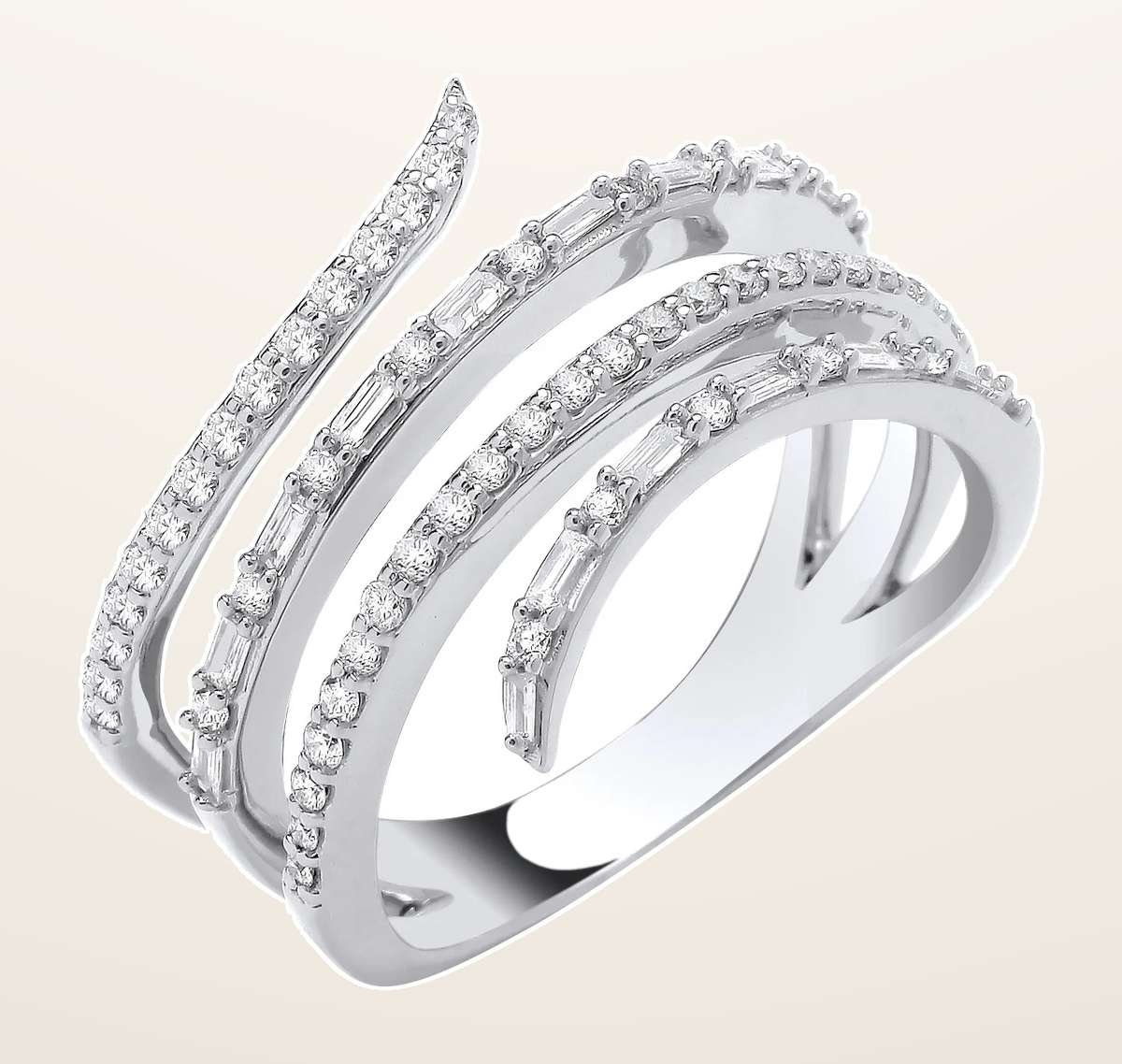 IT_ROLE:detail_crop | 9ct White Gold 0.50ctw Snake Ring