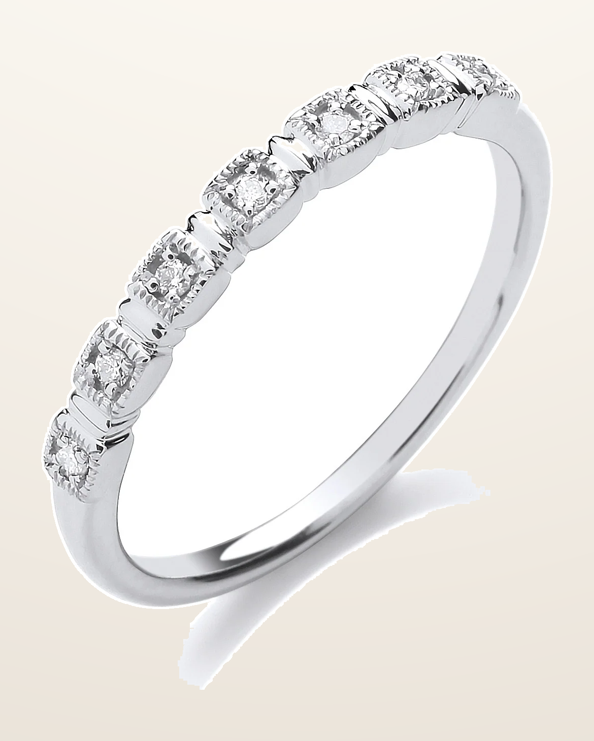 IT_ROLE:detail_crop | 9ct White Gold Half Eternity 0.05ctw Diamond Ring