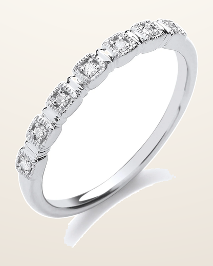 IT_ROLE:detail_crop | 9ct White Gold Half Eternity 0.05ctw Diamond Ring