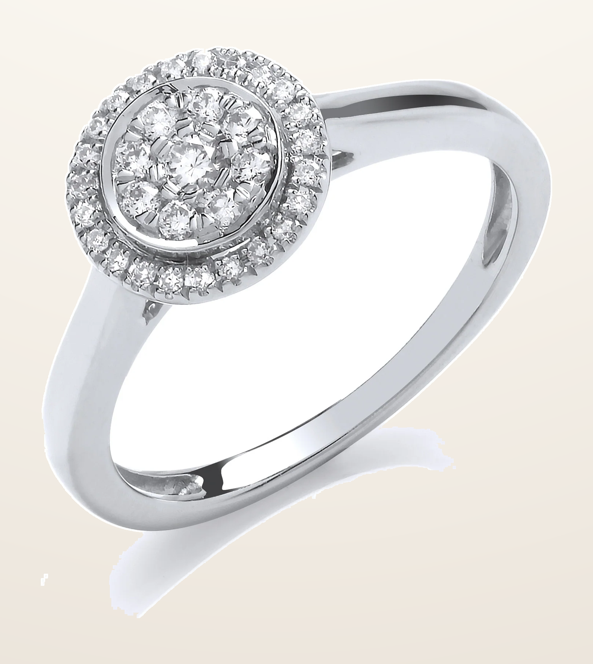 IT_ROLE:detail_crop | 9ct White Gold Round Pave 0.25ct Diamond Ring