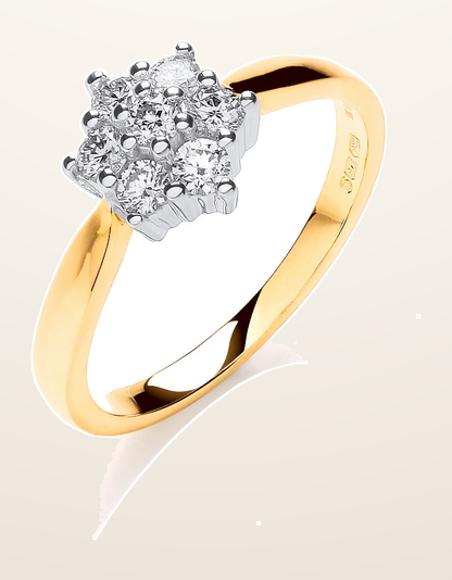 IT_ROLE:detail_crop | 9ct Yellow Gold 0.33ctw Diamond 7St Cluster Ring