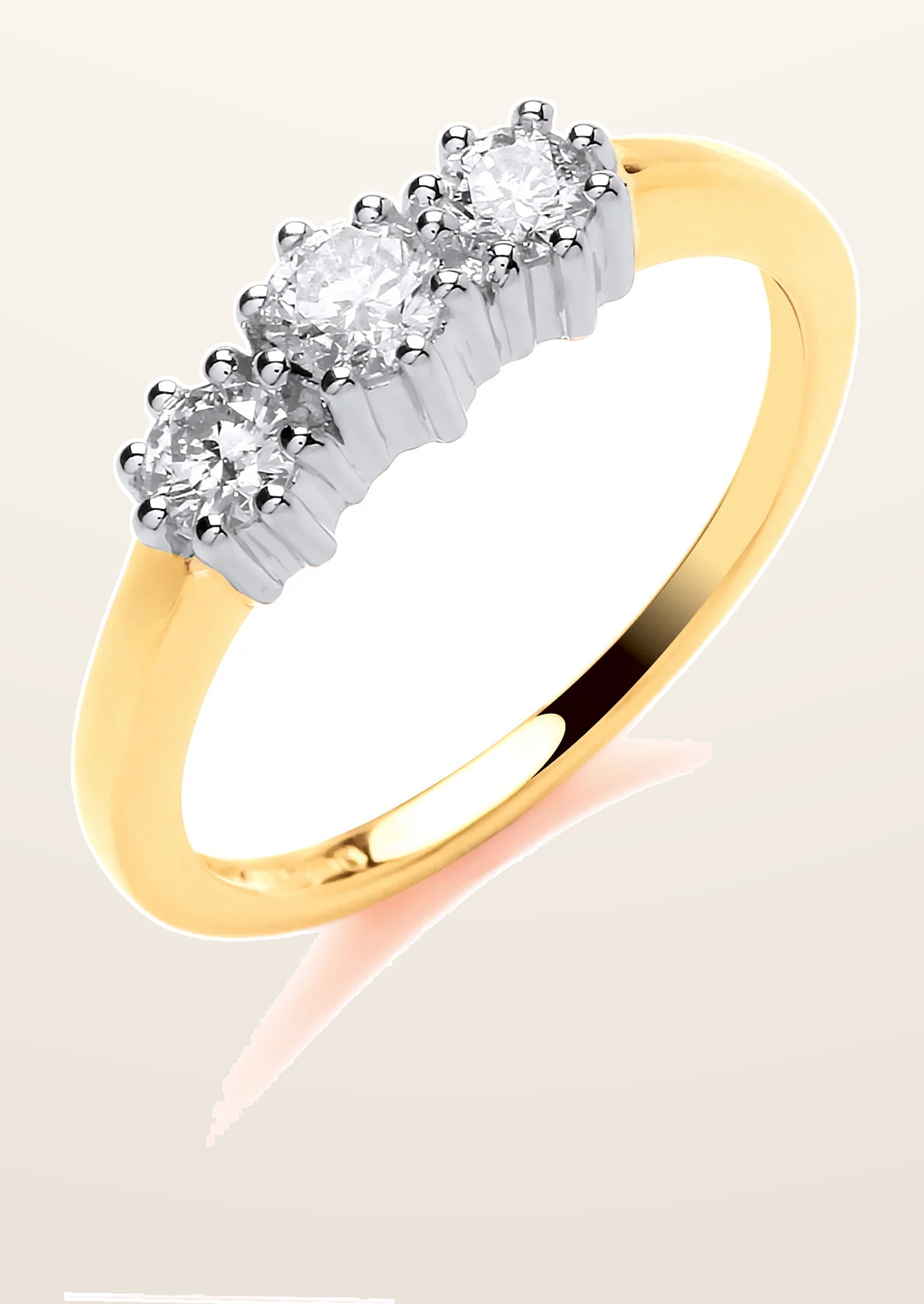 IT_ROLE:detail_crop | 9ct Yellow Gold 0.50ct Diamond Trilogy Ring