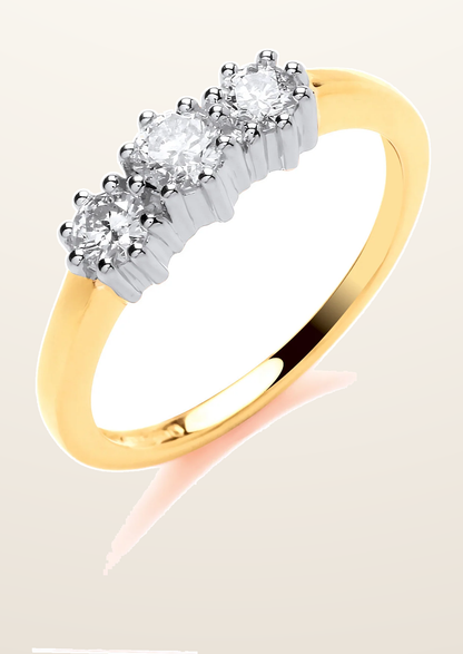 IT_ROLE:detail_crop | 9ct Yellow Gold 0.50ct Diamond Trilogy Ring