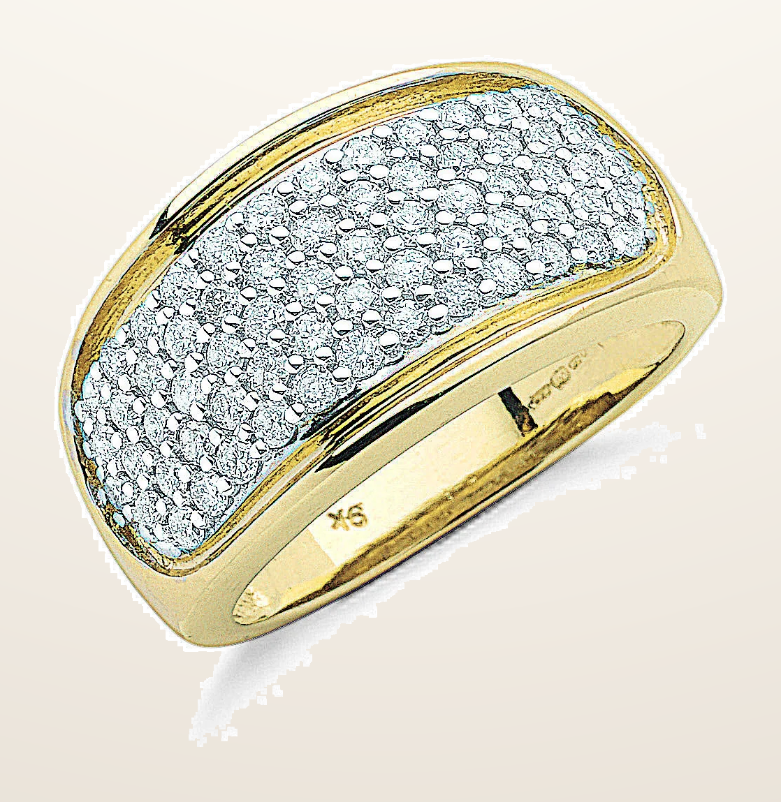 IT_ROLE:detail_crop | 9ct Yellow Gold 1.00ctw Diamond Bombay Ring