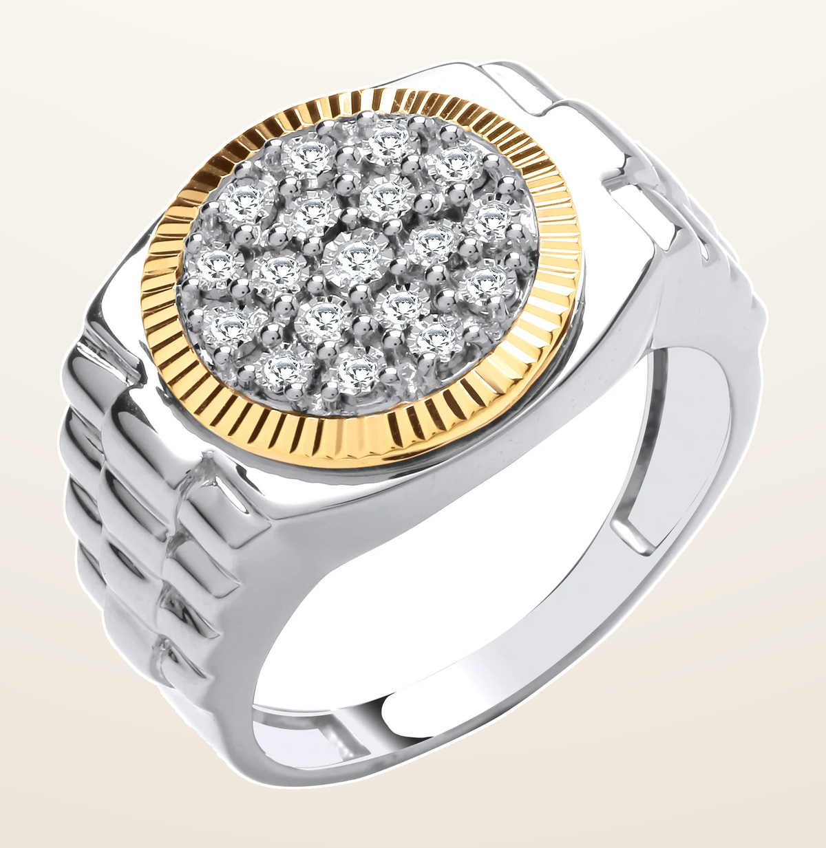 IT_ROLE:detail_crop | 9ct Yellow/White Gold 0.20ctw Two Colour Diamond Ring