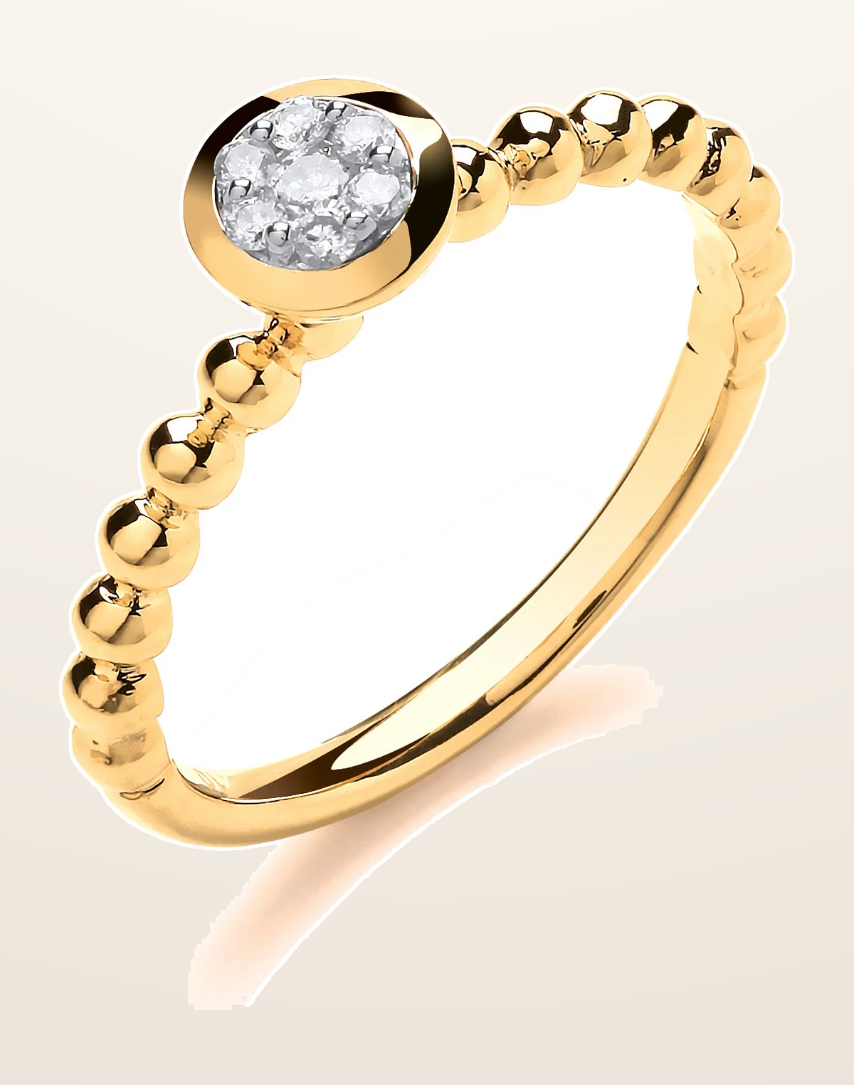 IT_ROLE:detail_crop | 9ct Yellow Gold 0.10ct Fancy Beaded Shank Ring