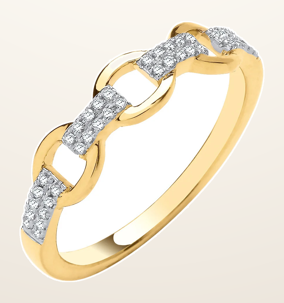IT_ROLE:detail_crop | 9ct Yellow Gold 0.10ctw Diamond Ring