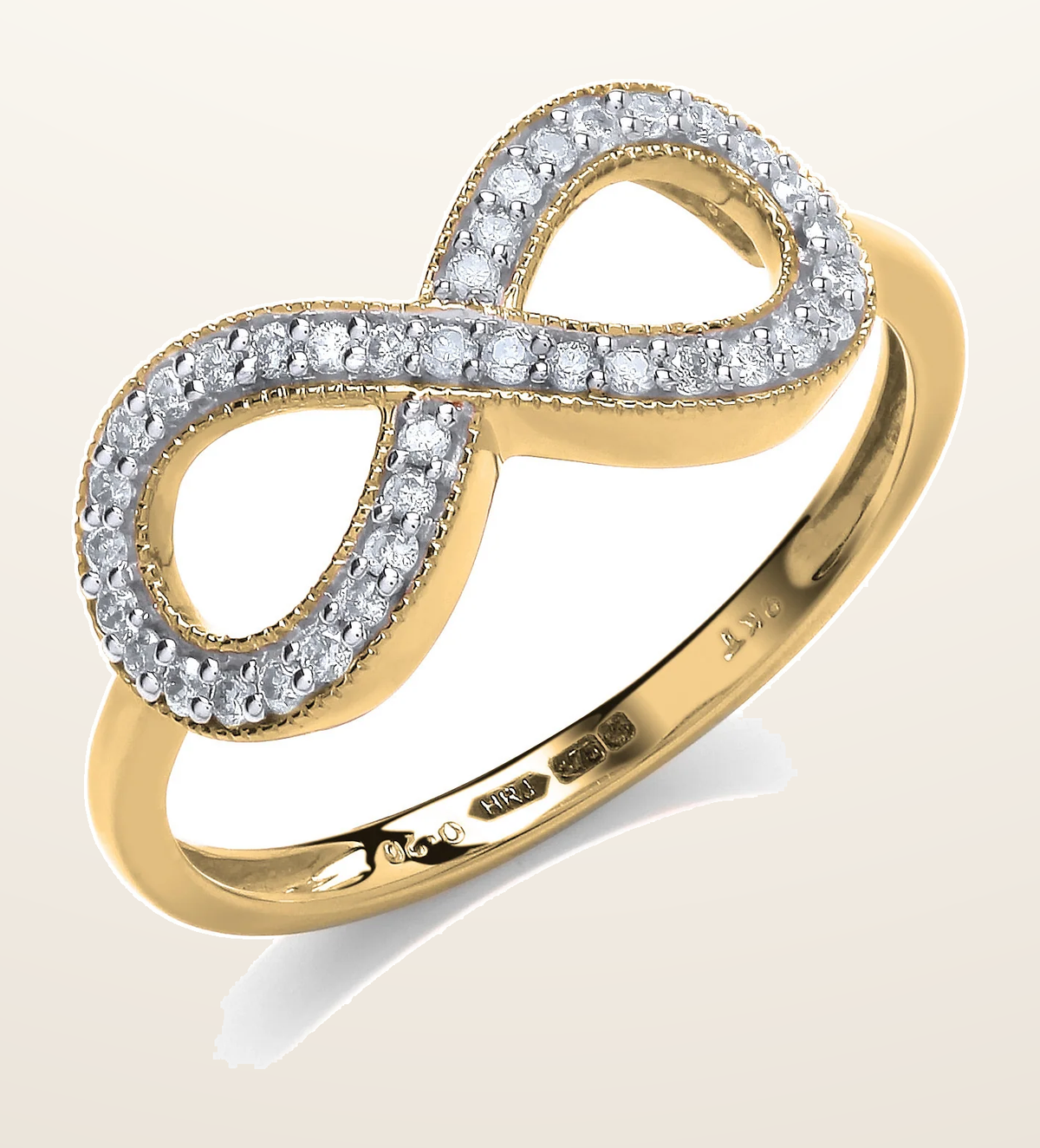 IT_ROLE:detail_crop | 9ct Yellow Gold 0.20ct Diamond Infinity Dress Style Ring
