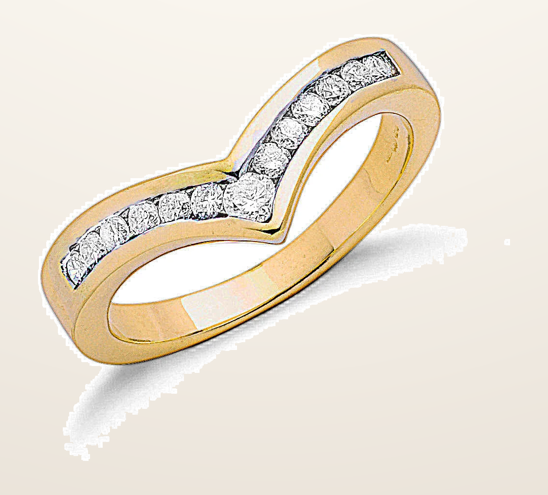 IT_ROLE:detail_crop | 9ct Yellow Gold 0.25ct Diamond Wishbone Ring
