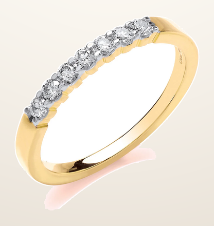 IT_ROLE:detail_crop | 9ct Yellow Gold D.025ct Diamond Half ET Ring