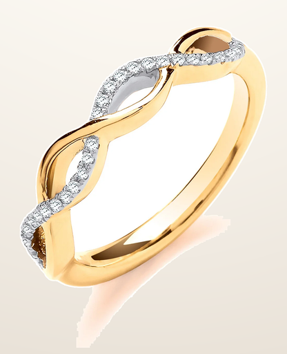 IT_ROLE:detail_crop | 9ct Yellow Gold 0.10ctw Entwined Diamond Ring