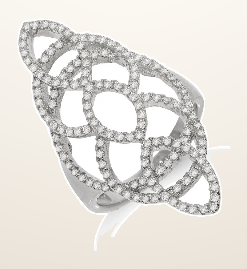 IT_ROLE:detail_crop | Micro Pave Silver Cubic Zirconia Ring