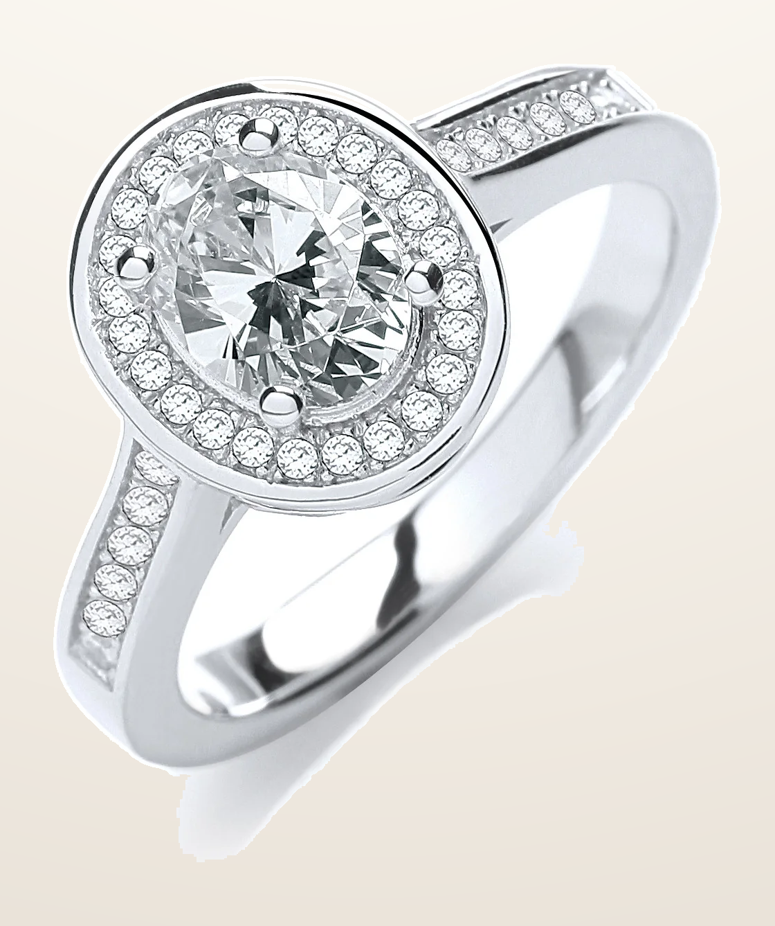 IT_ROLE:detail_crop | Micro Pave' Oval Shape Cubic Zirconia Ring