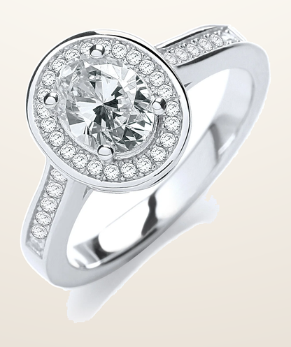 IT_ROLE:detail_crop | Micro Pave' Oval Shape Cubic Zirconia Ring