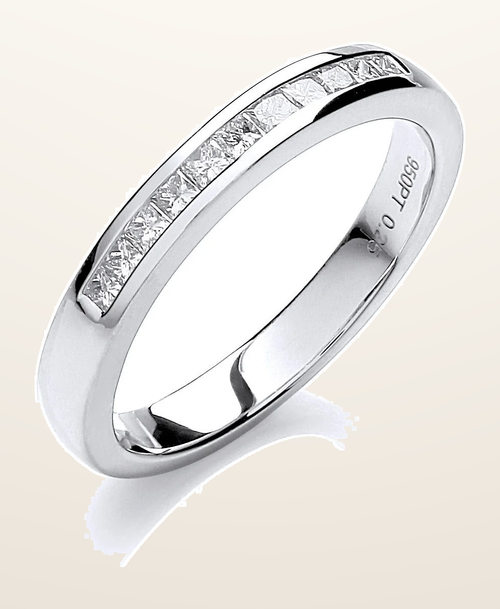 IT_ROLE:detail_crop | Platinum 0.25ct G/H-Vs Diamond Half Eternity Ring