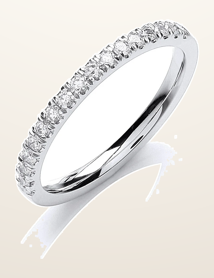 IT_ROLE:detail_crop | Platinum 0.30ctw GH/SI Half Eternity Diamond Ring