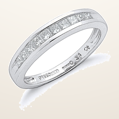 IT_ROLE:detail_crop | Platinum 0.50ct G/H-Vs Princess Cut Eternity Diamond Ring