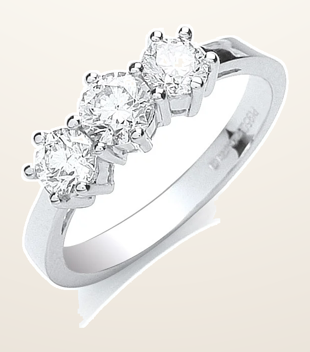 IT_ROLE:detail_crop | Platinum 1.00ct G/H-Vs Brilliant Cut Diamond Trilogy Ring