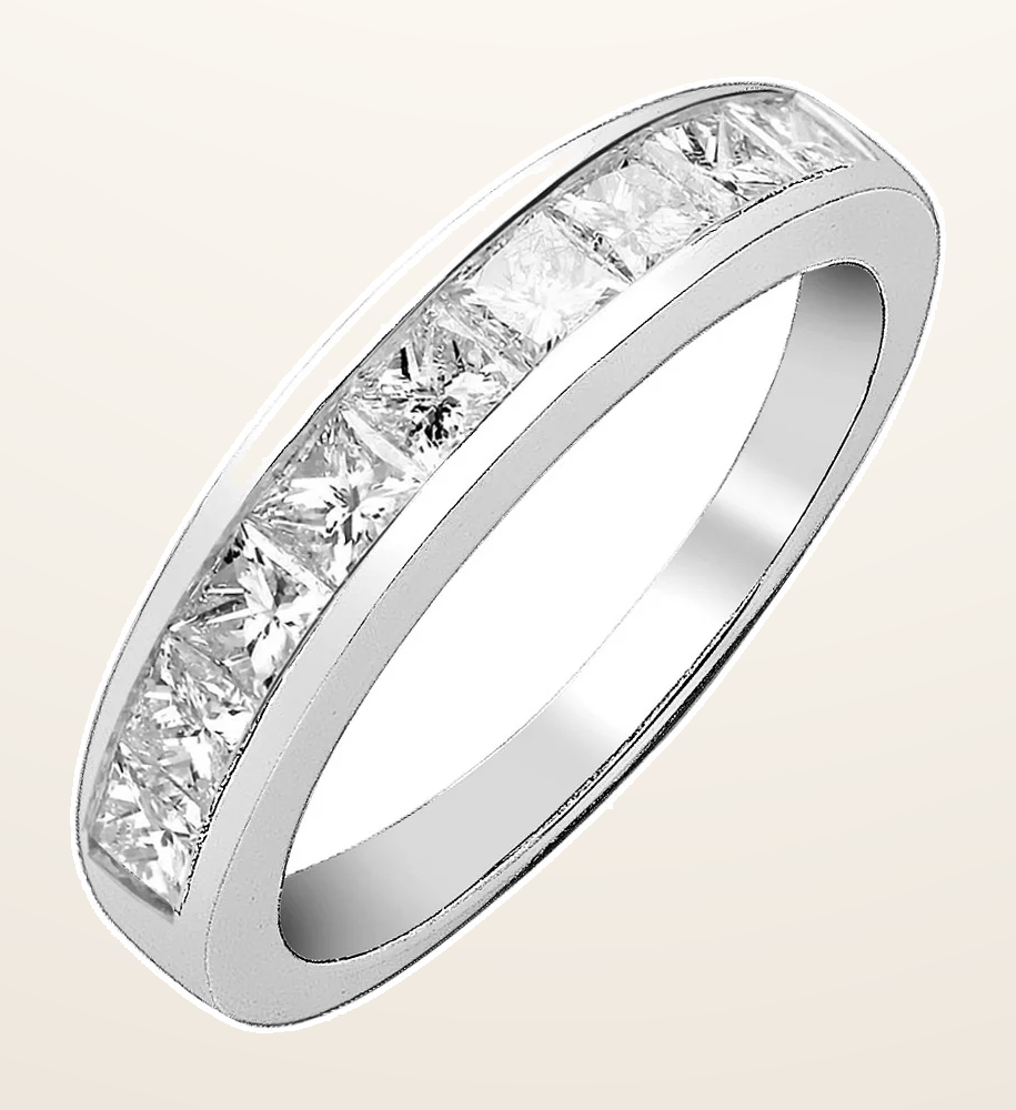 IT_ROLE:detail_crop | Platinum 1.00ct G/H-Vs Princess Cut Eternity Diamond Ring