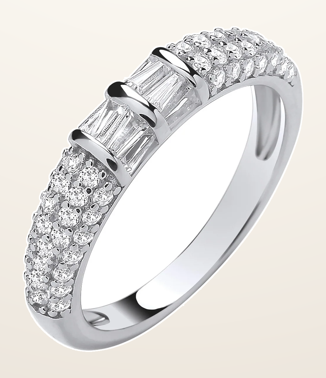 IT_ROLE:detail_crop | Silver Baguettes & Round Cubic Zirconias Half ET Band