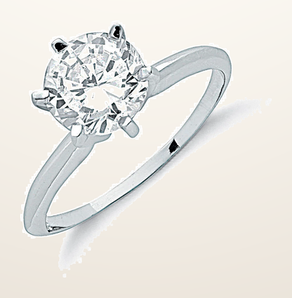 IT_ROLE:detail_crop | Silver Claw Set Cubic Zirconia Solitaire Ring