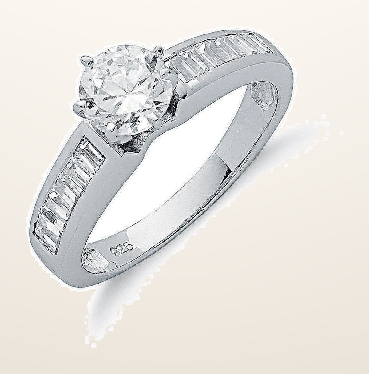 IT_ROLE:detail_crop | Silver Claw Set Cubic Zirconia Solitaire Ring