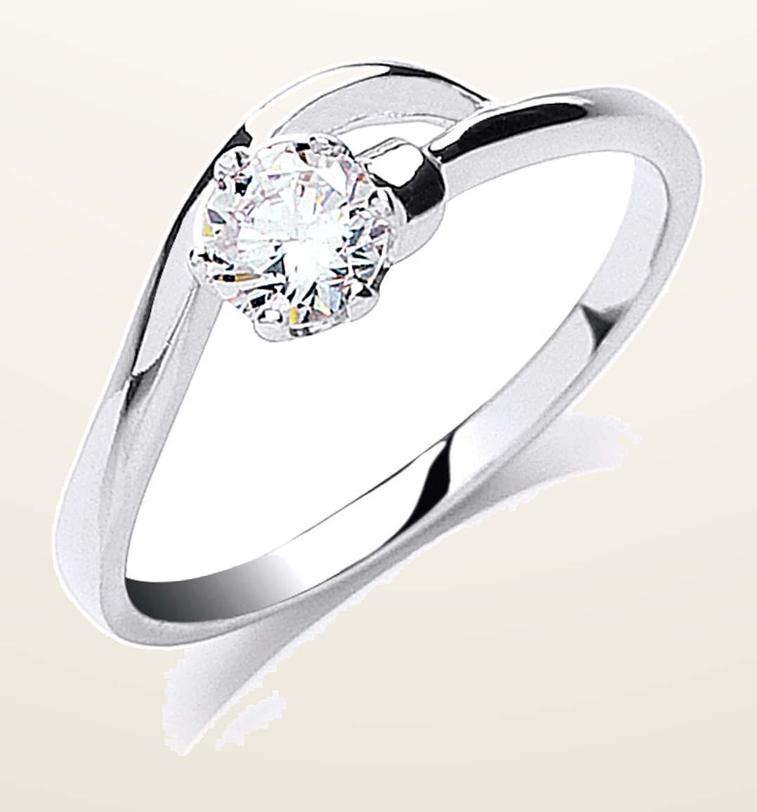 IT_ROLE:detail_crop | Silver Claw Set Cubic Zirconia Solitaire Ring