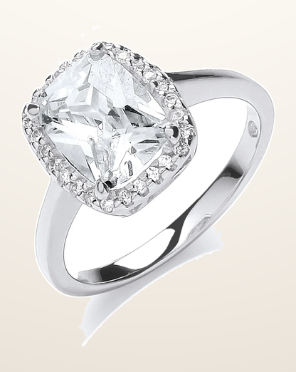 IT_ROLE:detail_crop | Silver Cushion Centre Cubic Zirconia Ring