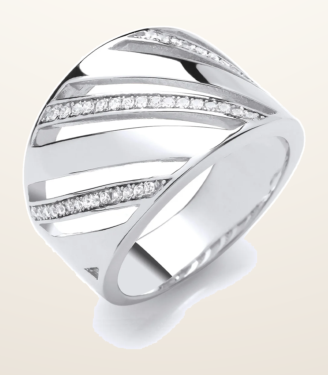 IT_ROLE:detail_crop | Silver Cubic Zirconia Fancy Ring