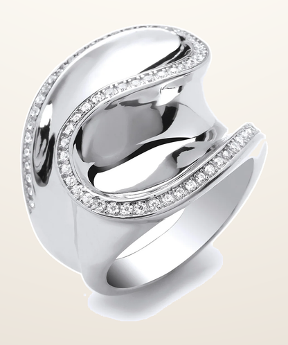 IT_ROLE:detail_crop | Silver Cubic Zirconia Frill Ring