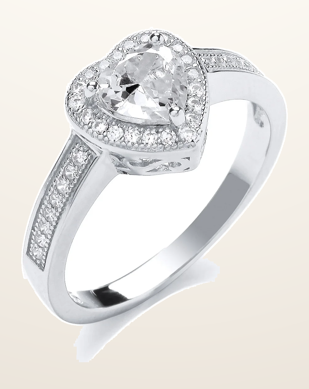 IT_ROLE:detail_crop | Silver Cubic Zirconia Heart Ring