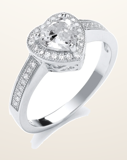 IT_ROLE:detail_crop | Silver Cubic Zirconia Heart Ring