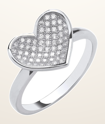IT_ROLE:detail_crop | Silver Cubic Zirconia Heart Ring