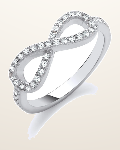 IT_ROLE:detail_crop | Silver Cubic Zirconia Infinity Symbol Ring