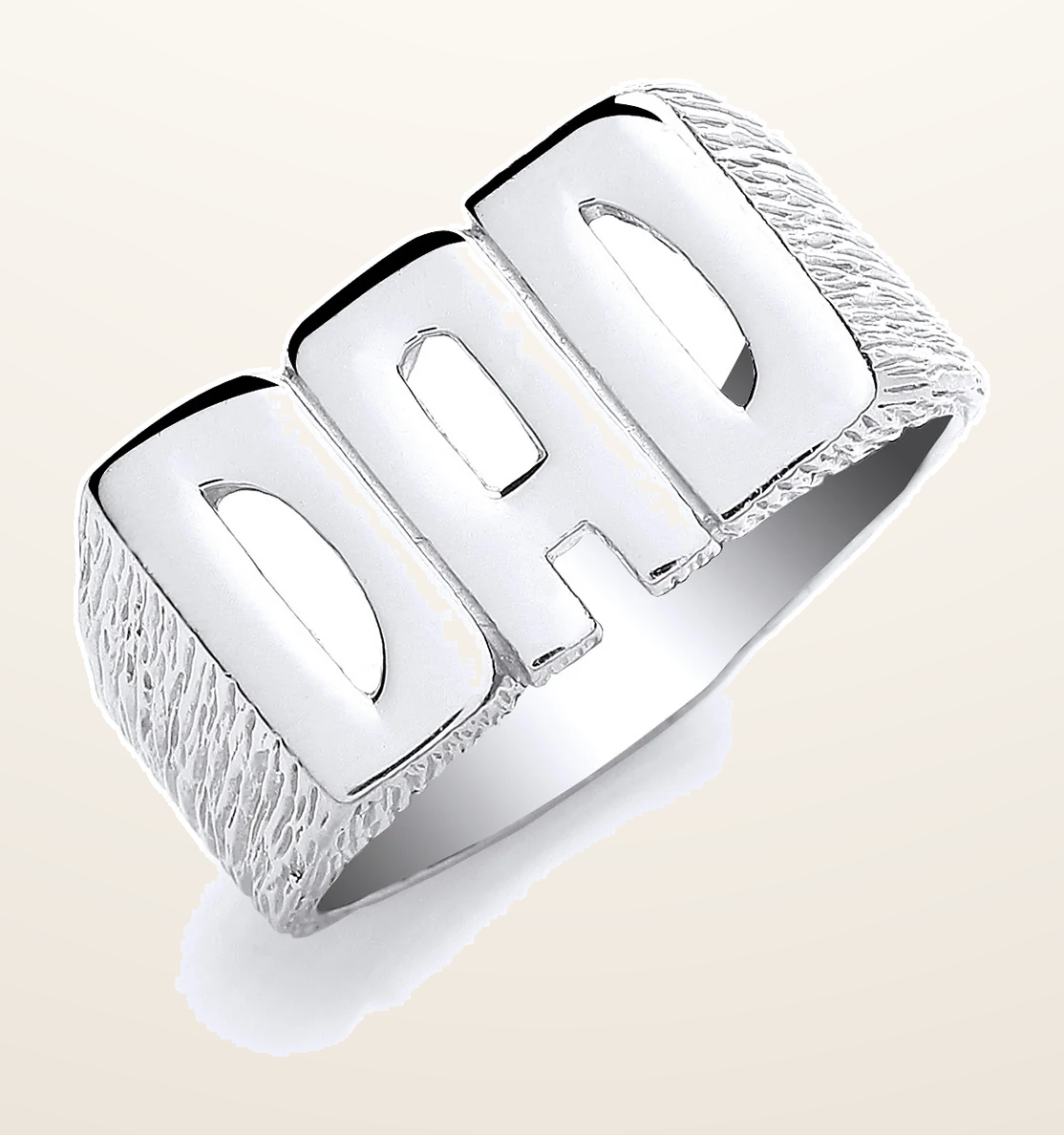 IT_ROLE:detail_crop | Silver DAD Barked Side Ring