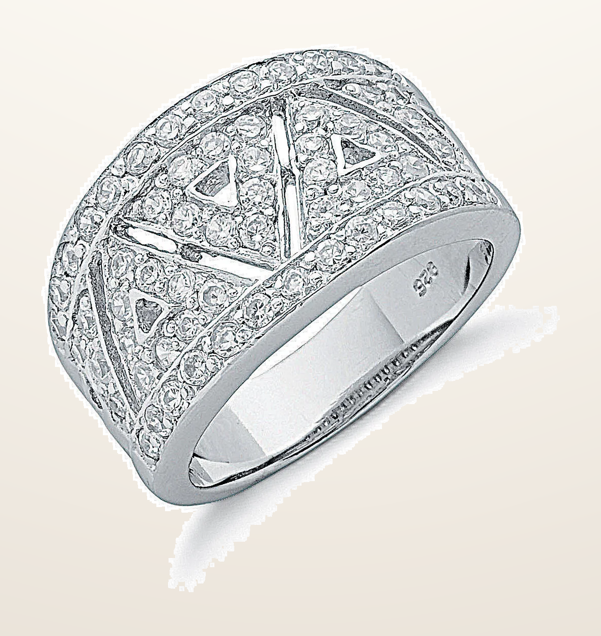 IT_ROLE:detail_crop | Silver Fancy Pave Set Cubic Zirconia Ring