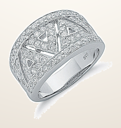 IT_ROLE:detail_crop | Silver Fancy Pave Set Cubic Zirconia Ring