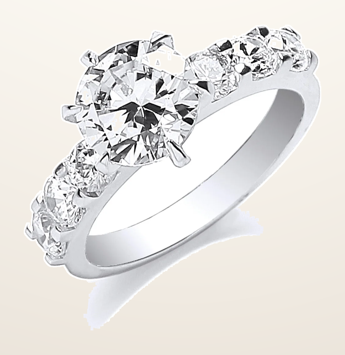 IT_ROLE:detail_crop | Silver Fancy Round Brilliant Centre Cubic Zirconia Ring