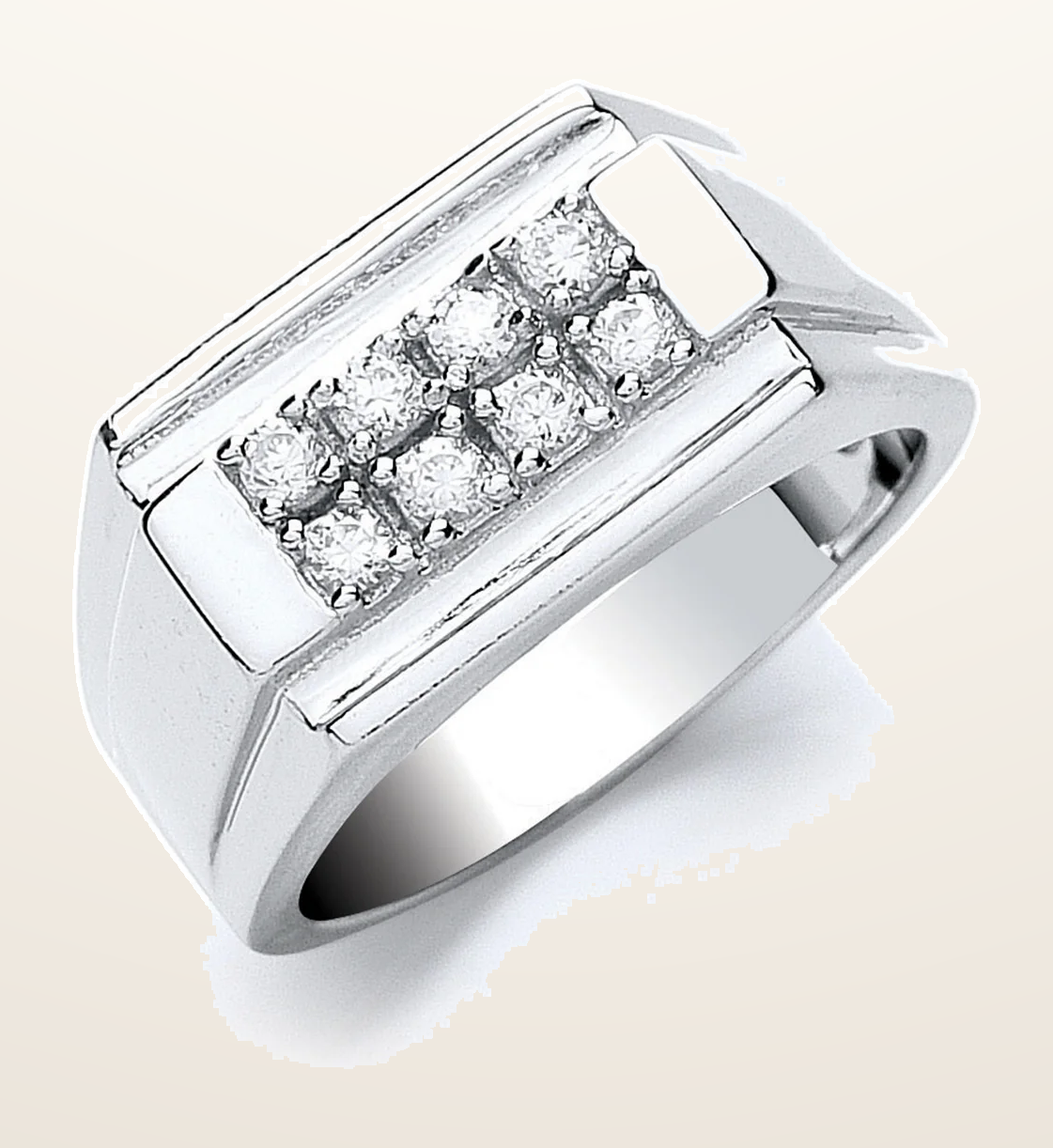 IT_ROLE:detail_crop | Silver Gents Cubic Zirconia Ring