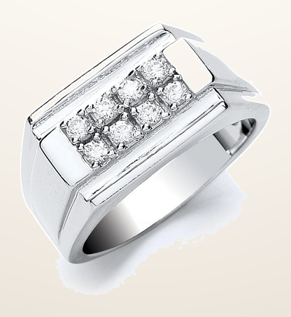 IT_ROLE:detail_crop | Silver Gents Cubic Zirconia Ring